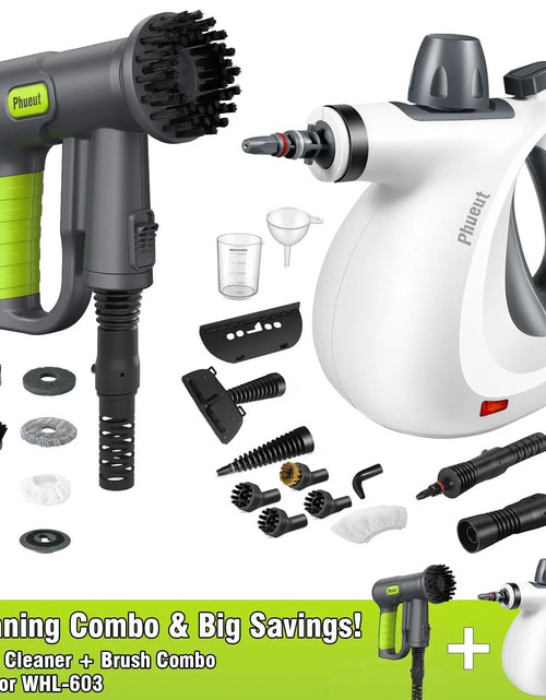 Load image into Gallery viewer, CleanPro Pressurized Handheld Steam Cleaner &amp; Rechargeable Spin Scrubber – Powerful, Portable Cleaning for Every Surface
