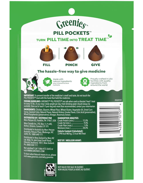 Load image into Gallery viewer, Pill Pockets for Dogs Hickory Smoke Large, Capsule Size Soft Dog Treats, 7.9 Oz (30 Pk)
