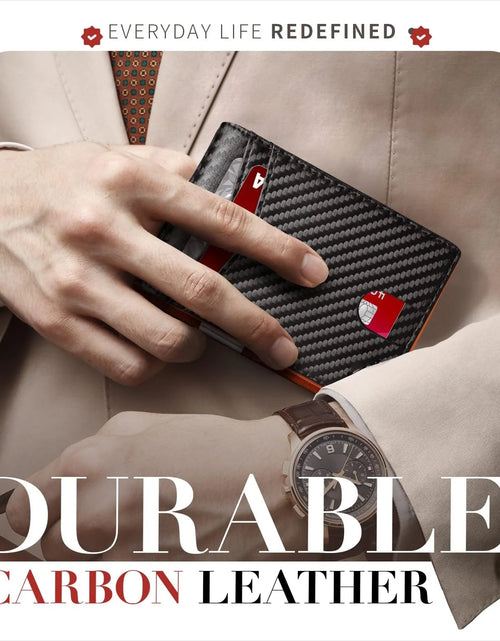 Load image into Gallery viewer, Wallet for Men Slim Genuine Leather Bifold Mens Wallet RFID Blocking Credit Card Holder with Money Clip Holiday Gifts
