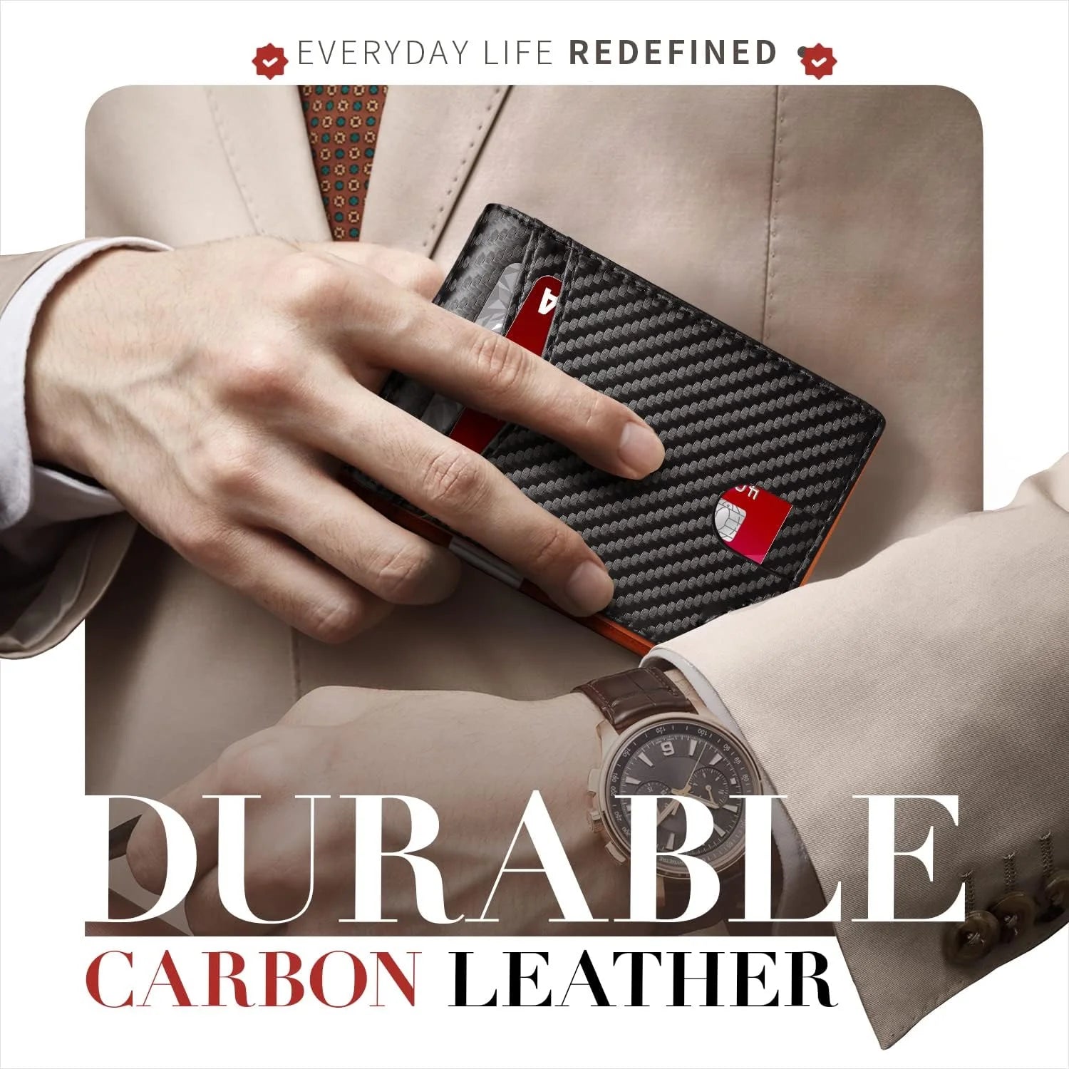 Wallet for Men Slim Genuine Leather Bifold Mens Wallet RFID Blocking Credit Card Holder with Money Clip Holiday Gifts