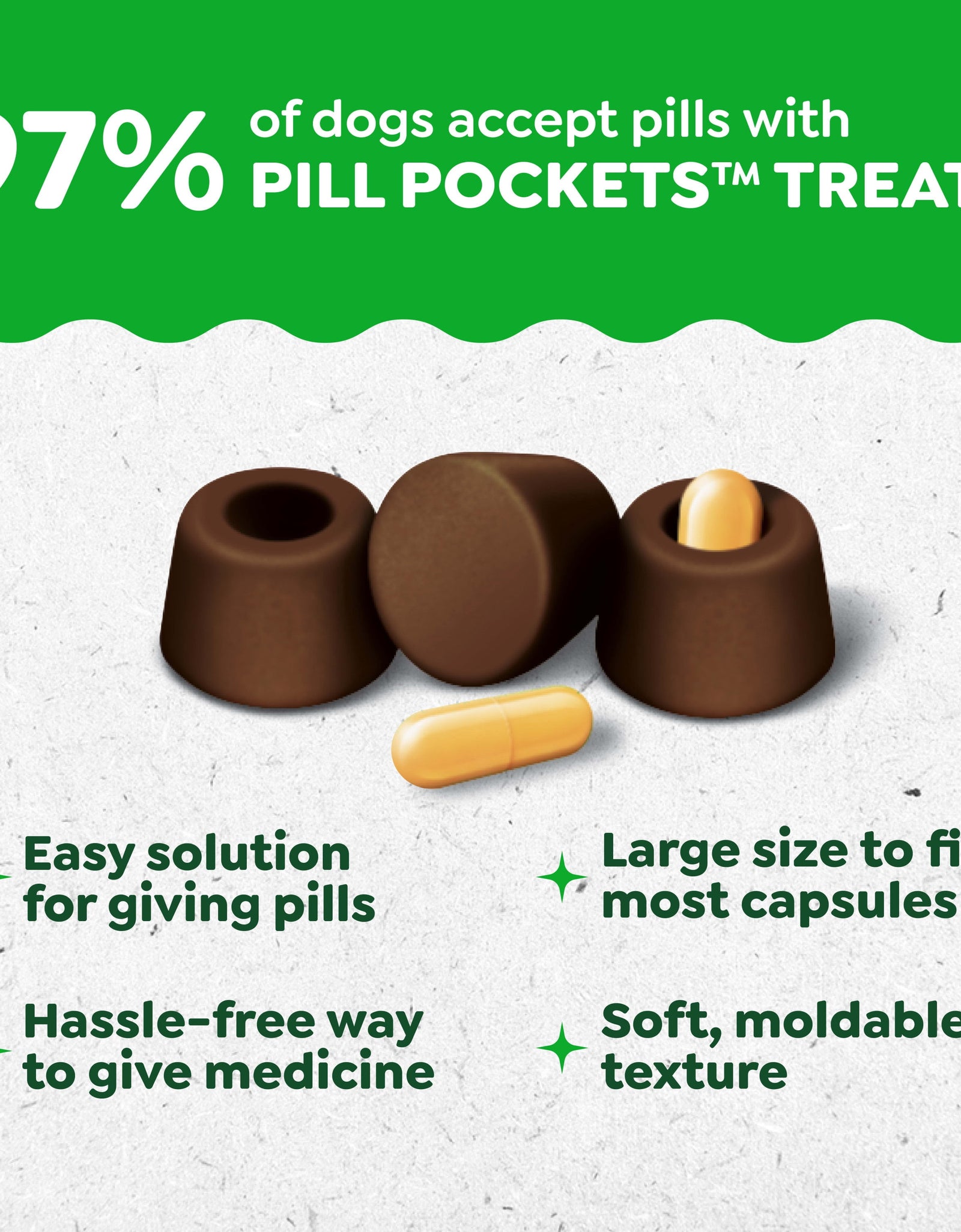 Pill Pockets for Dogs Hickory Smoke Large, Capsule Size Soft Dog Treats, 7.9 Oz (30 Pk)