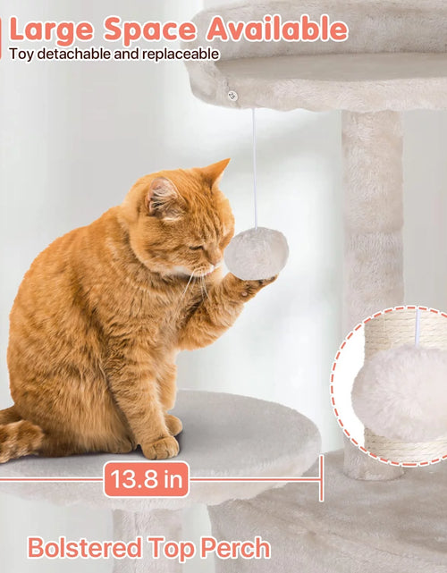 Load image into Gallery viewer, 54-In Double Condo Cat Tree Tower Playhouse with Scratching Post &amp; Perch for Indoor, Beige
