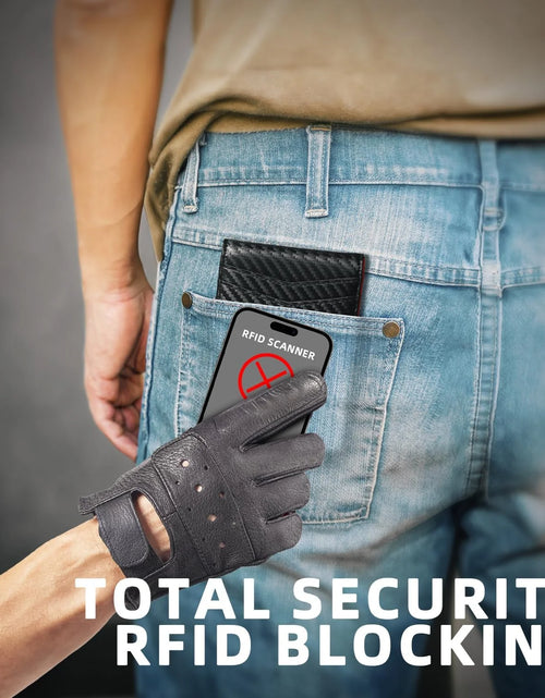 Load image into Gallery viewer, Wallet for Men Slim Genuine Leather Bifold Mens Wallet RFID Blocking Credit Card Holder with Money Clip Holiday Gifts
