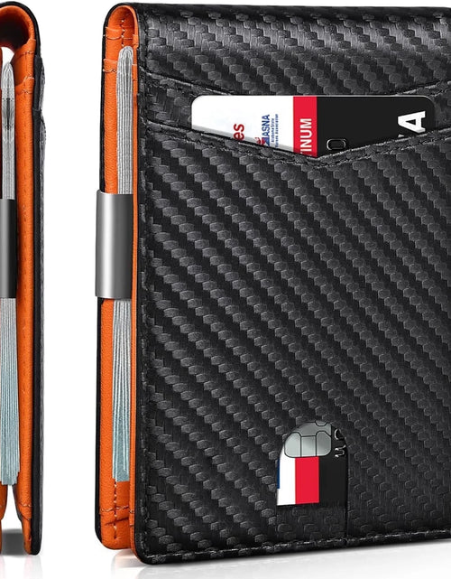 Load image into Gallery viewer, Wallet for Men Slim Genuine Leather Bifold Mens Wallet RFID Blocking Credit Card Holder with Money Clip Holiday Gifts
