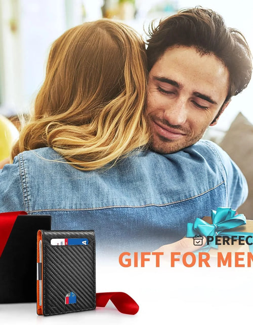 Load image into Gallery viewer, Wallet for Men Slim Genuine Leather Bifold Mens Wallet RFID Blocking Credit Card Holder with Money Clip Holiday Gifts
