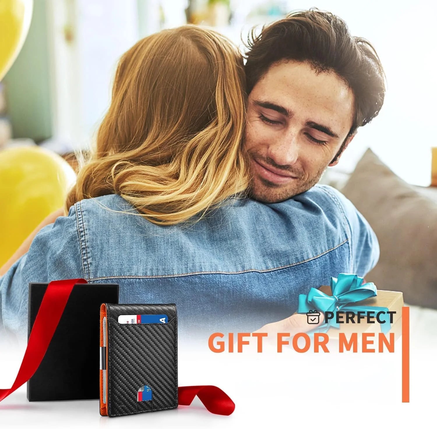 Wallet for Men Slim Genuine Leather Bifold Mens Wallet RFID Blocking Credit Card Holder with Money Clip Holiday Gifts