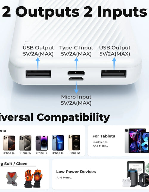 Load image into Gallery viewer, 20000 Mah Portable Charger Power Bank Dual USB Battery Pack for Iphone, Ipad, Galaxy, Android, Pixel and Tablet (Blue)
