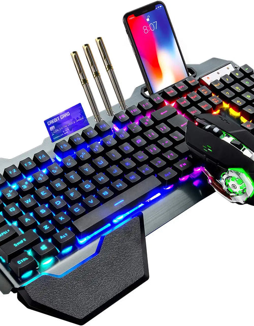 Load image into Gallery viewer, Wireless Gaming Keyboard and Mouse, RGB Backlit Rechargeable Mouse, Removable Hand Rest, Full Size

