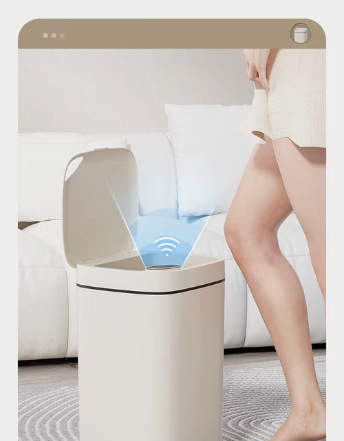 Load image into Gallery viewer, Smart Bathroom Trash Can- White Non-Contact Sensor &amp; Automatic Bagging for Smart Homes 16L
