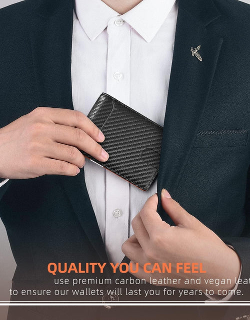 Load image into Gallery viewer, Wallet for Men Slim Genuine Leather Bifold Mens Wallet RFID Blocking Credit Card Holder with Money Clip Holiday Gifts
