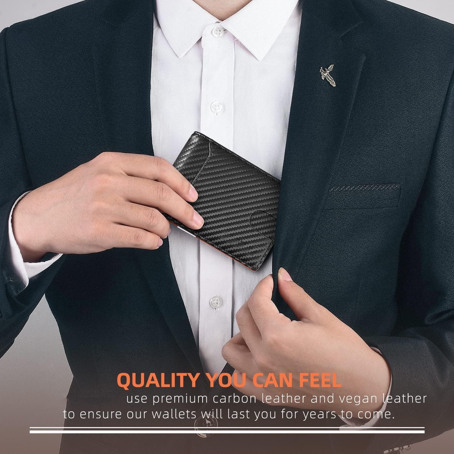 Wallet for Men Slim Genuine Leather Bifold Mens Wallet RFID Blocking Credit Card Holder with Money Clip Holiday Gifts