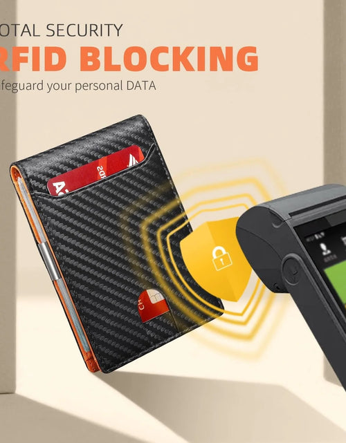 Load image into Gallery viewer, Wallet for Men Slim Genuine Leather Bifold Mens Wallet RFID Blocking Credit Card Holder with Money Clip Holiday Gifts
